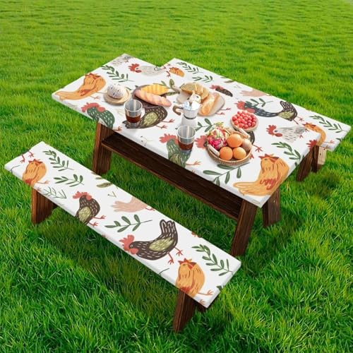 Fitted Rectangle Picnic Table Cover with Bench Covers H827