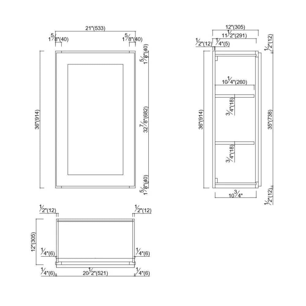 Espresso Shaker Style Wall Kitchen Cabinet 21x36x12 B439647