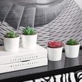4 Piece White Ceramic Planter Pots D900876