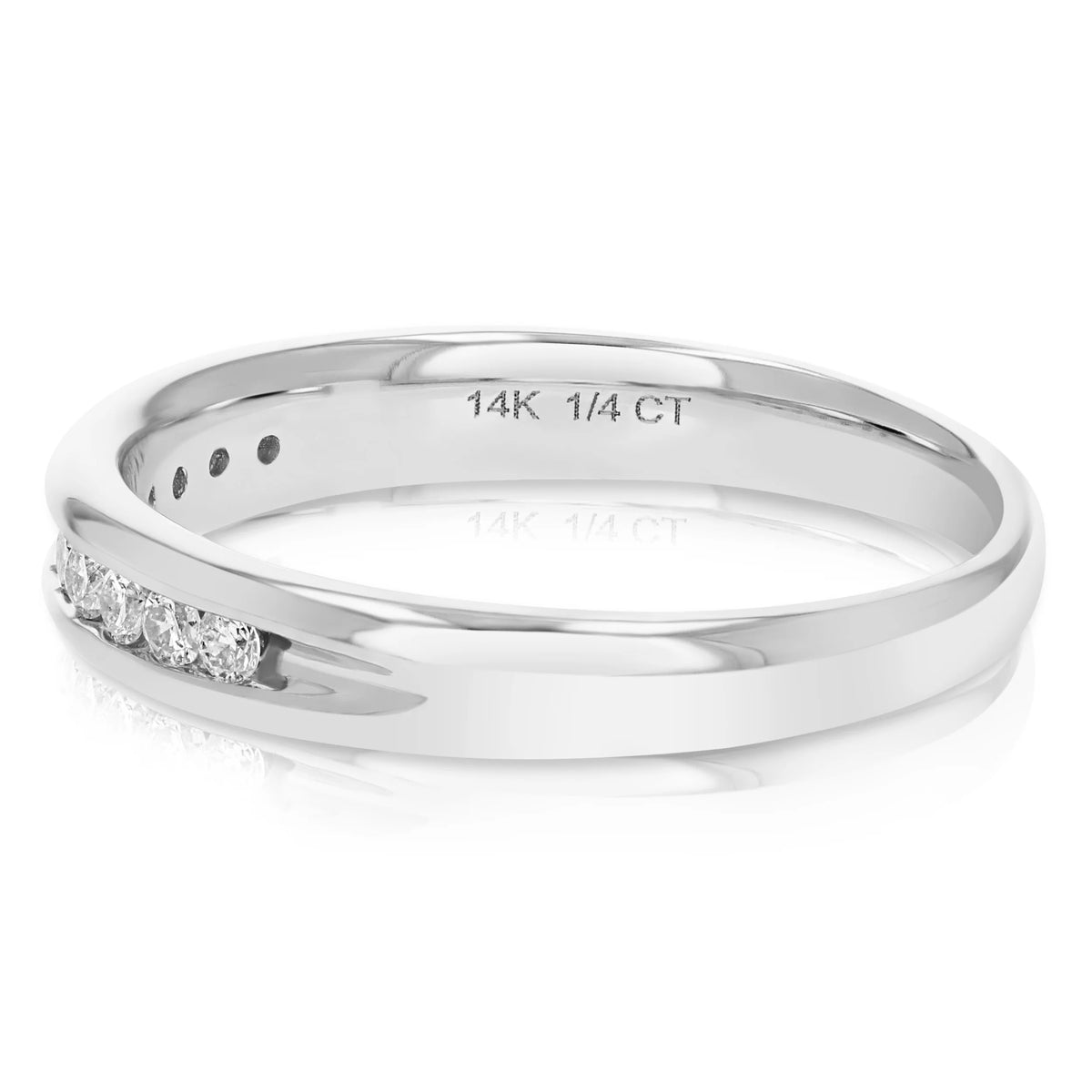 14K White Gold Diamond Bridal Band Comfort Fit B9040
