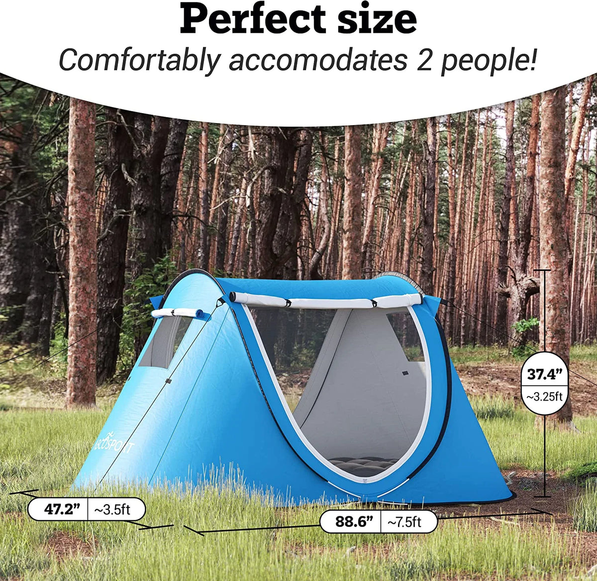 Pop-up Tent and Automatic Instant Portable Cabana Beach, Camping Tent Pop Up Shade Tent D2176