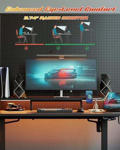 48 x 23 Inches White Electric Standing Desk with 2 Drawers I569