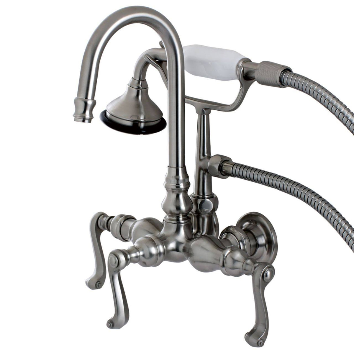 Satin Nickel Wall Mount Clawfoot Tub Faucet S976