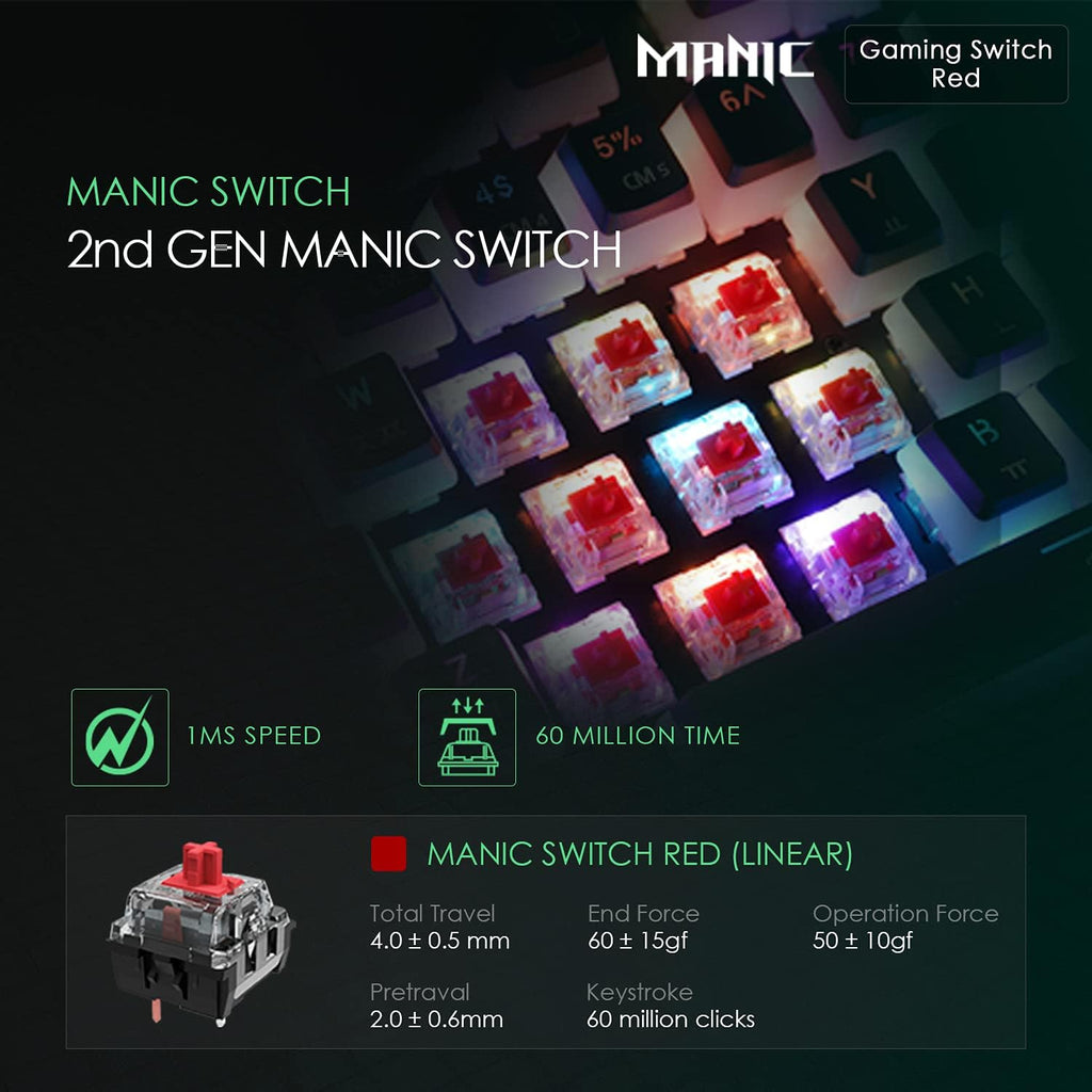 Black USB Wired RGB Mechanical Gaming Keyboard C571248