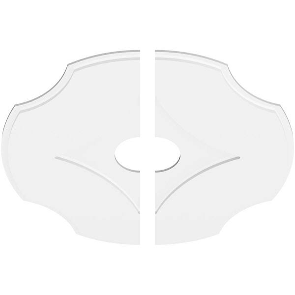 38 inchod x 7 inchid x 13 1/4 inchc x 1 inchp PVC Contemporary Ceiling Medallion, Two Piece O1983