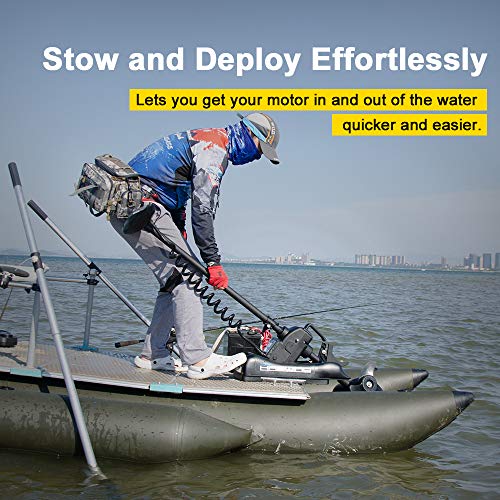 Black 12V 55lbs 48 inch Bow Mount Electric Trolling Motor with Foot Control T79814