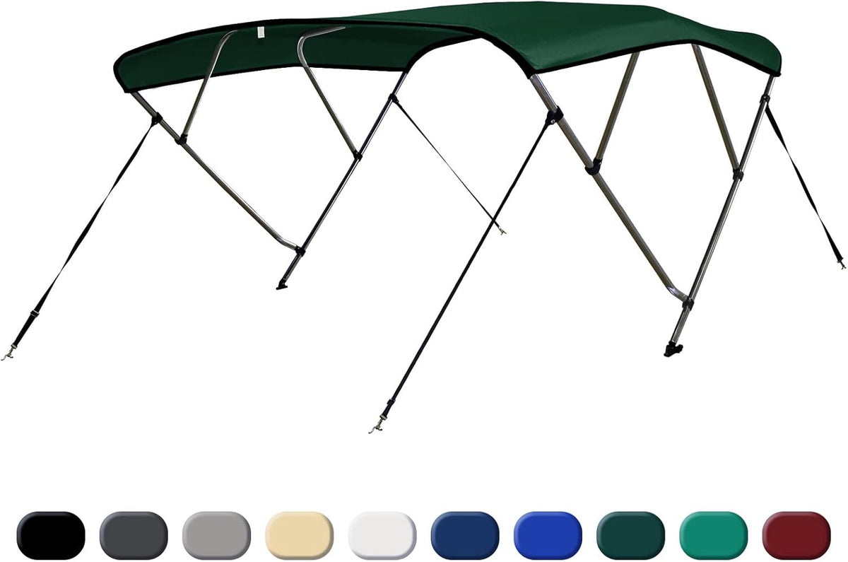 Green 4 Bow Bimini Top Cover with Aluminum Frame T977