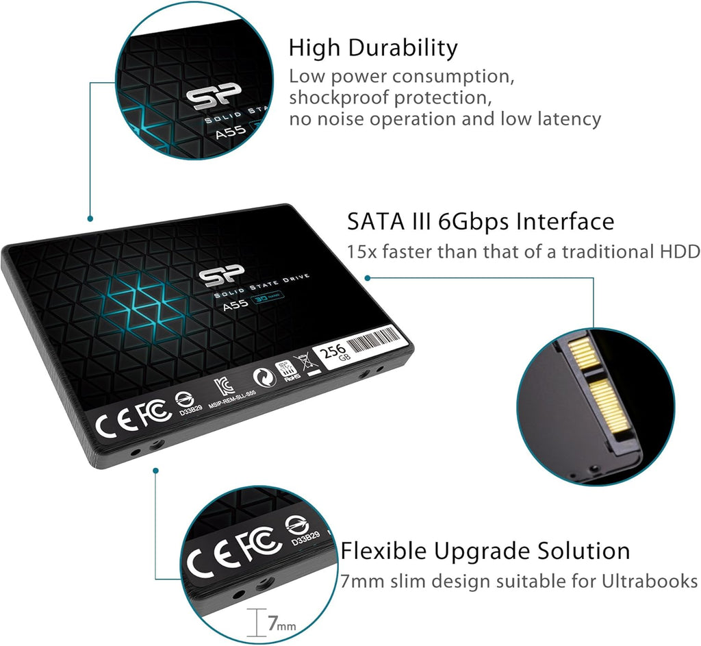 256GB SSD SATA III 2.5 7mm Internal Solid State Drive A2027