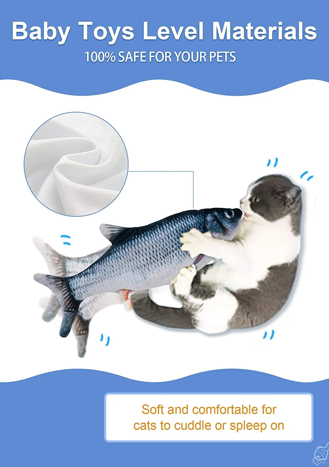 Moving Cat Kicker Fish Toy Q881