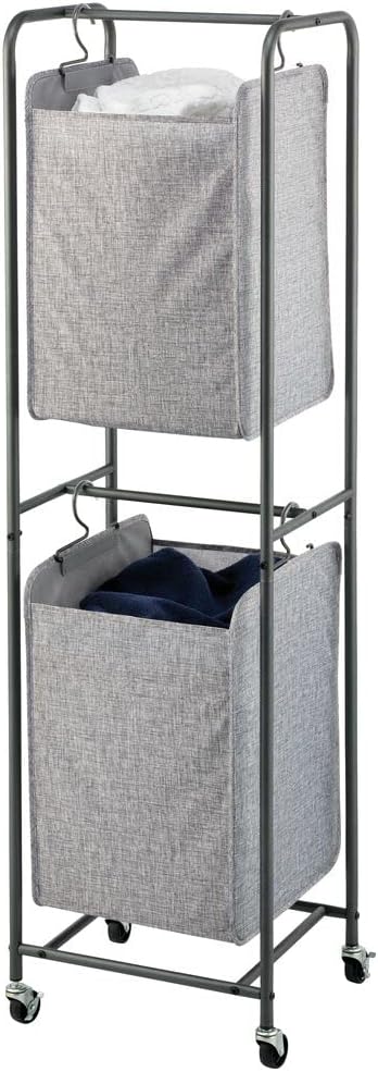 Dark Gray Laundry Hamper with Wheels H45592