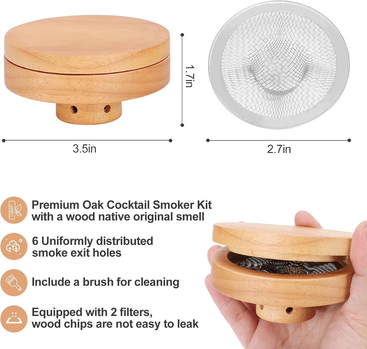 Cocktail Smoker Kit with Torch, 4 Kind of Wood Chips, Pack of 2 J7363