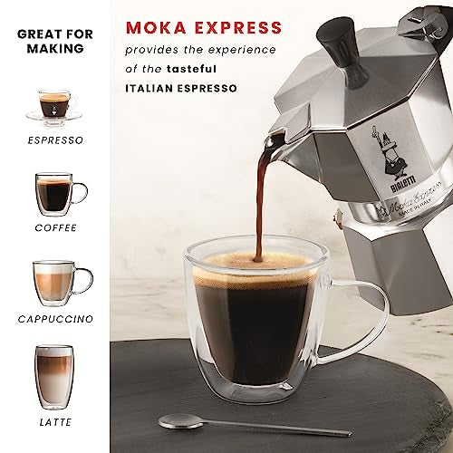 Silver Aluminium Moka Pot 1 Cup J376405