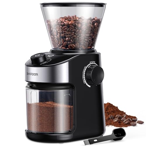 Burr Coffee Grinder Electric with 32 Grinding Sizes, 40 Seconds Adjustable Electronic Timer R2543