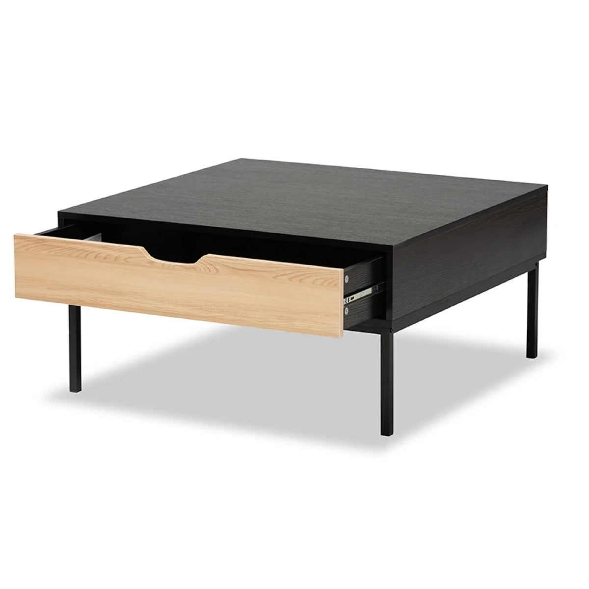 Oak Brown and Black Wood Coffee Table T34767