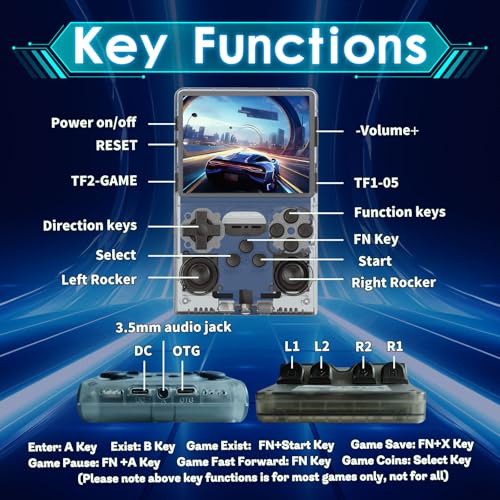 Handheld Game Console 30000 HD Games 3.5-Inch IPS Screen 256GB SD Card V897