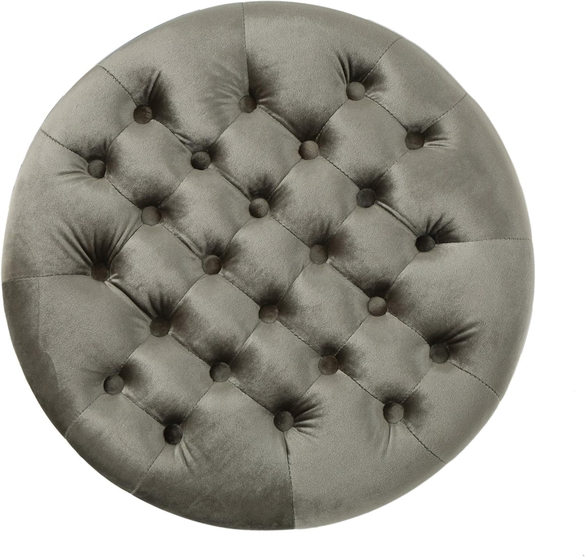 Grey Velvet Tufted Ottoman W929