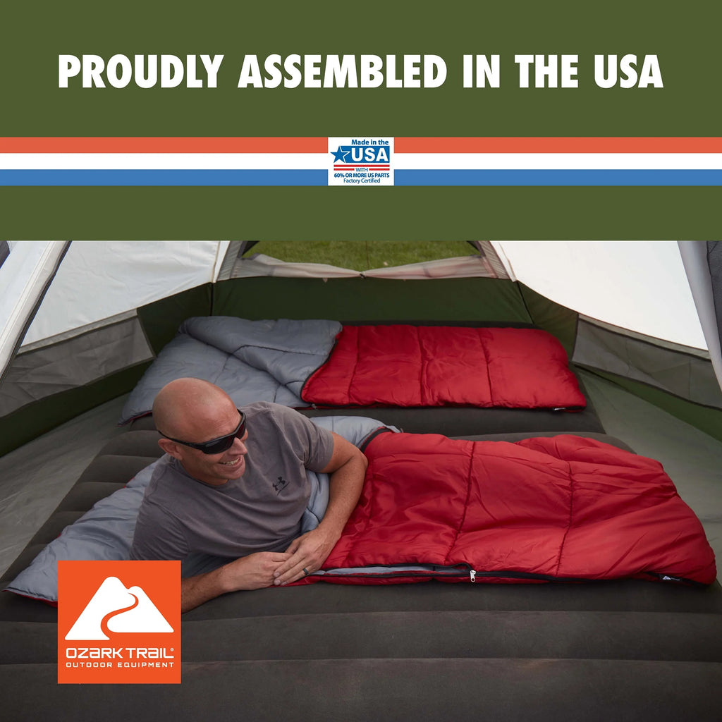 50-Degree Warm Weather Rectangular Sleeping Bag, Red, 33x75 R737898