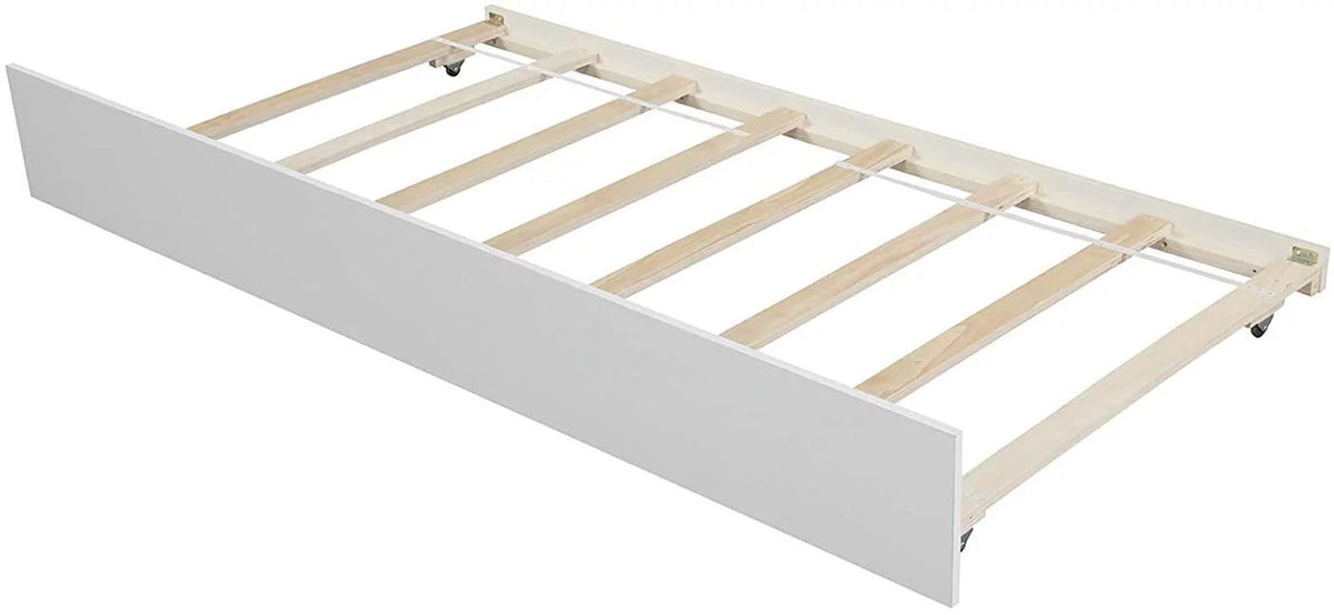 White Twin Size Wood Daybed with Trundle H959241
