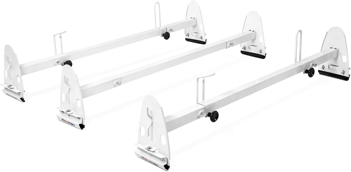 White Square 3 Bar Van Roof Racks with Ladder Stoppers I602486