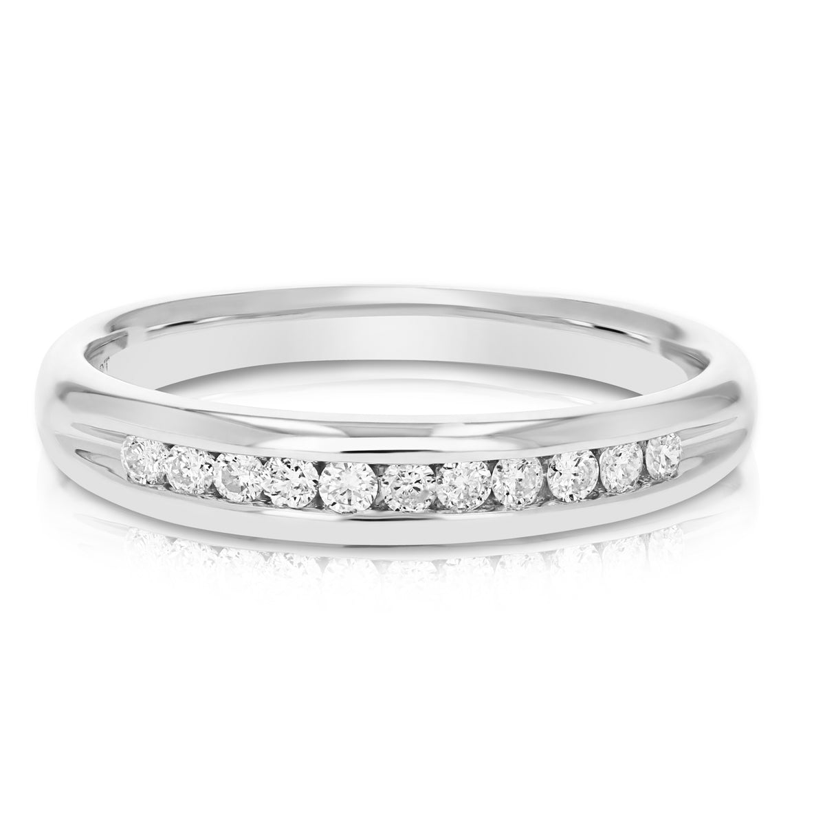 14K White Gold Diamond Bridal Band Comfort Fit B9040