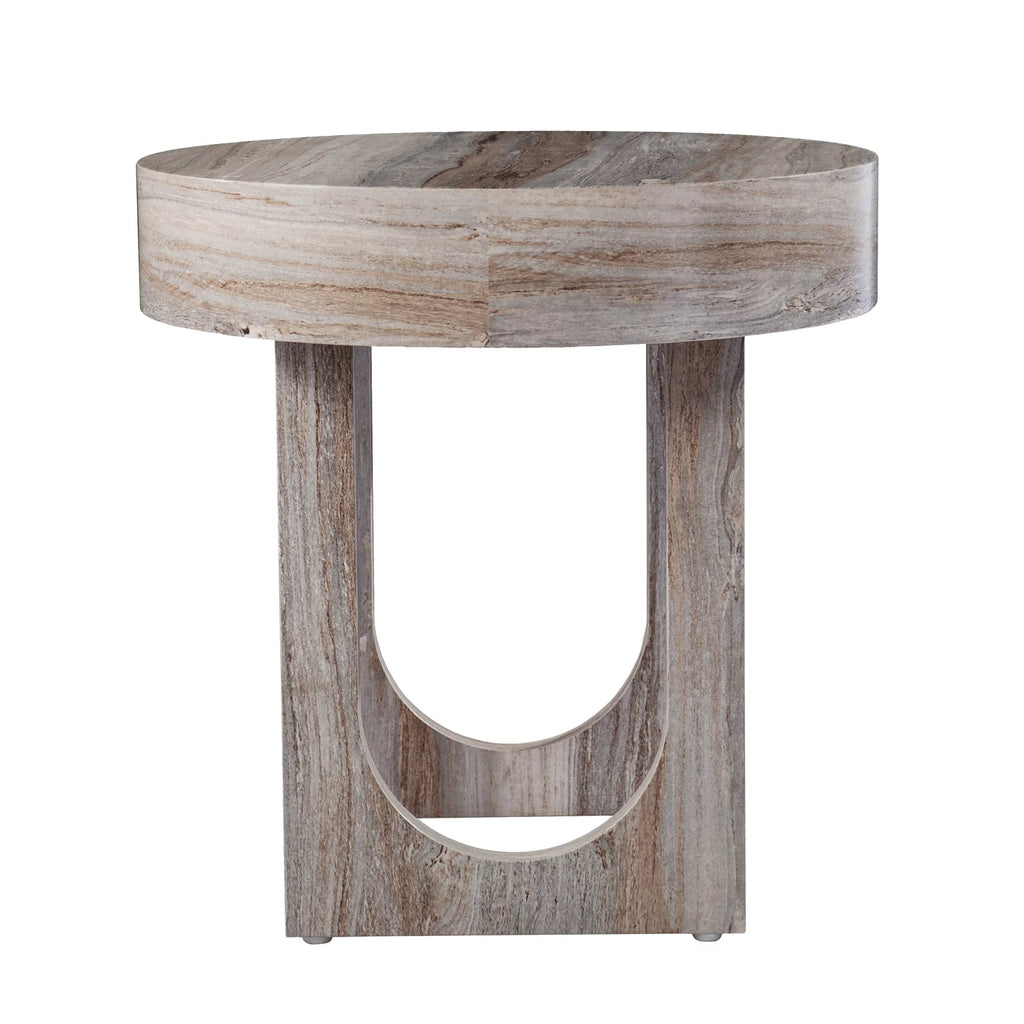 Light Brown Contemporary Round End Table O6330