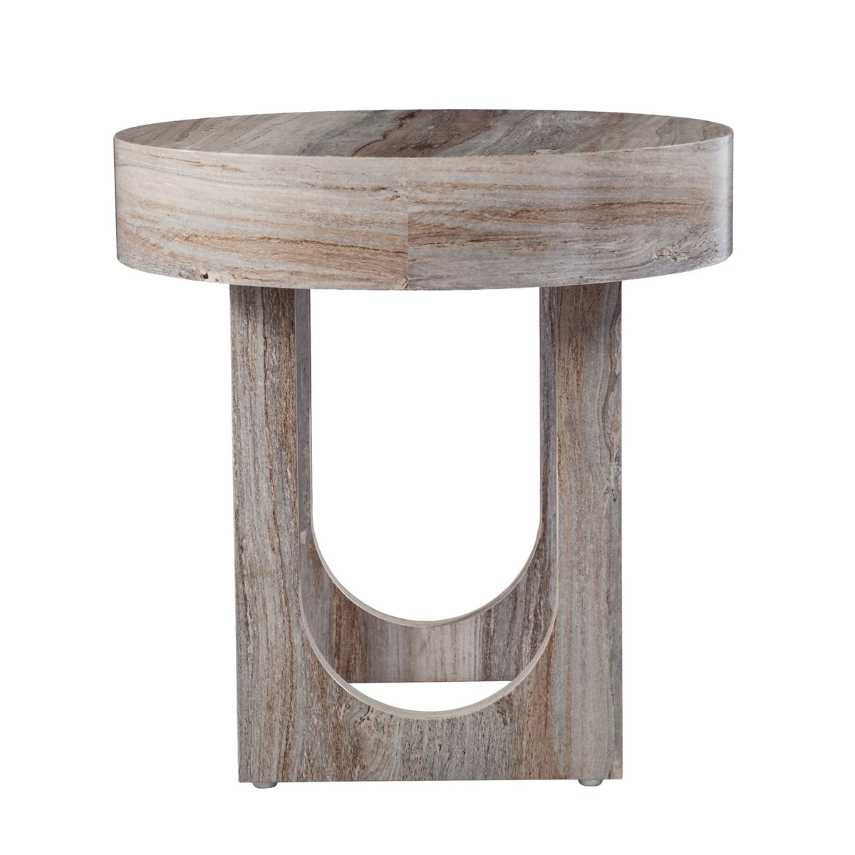 Light Brown Contemporary Round End Table O6330