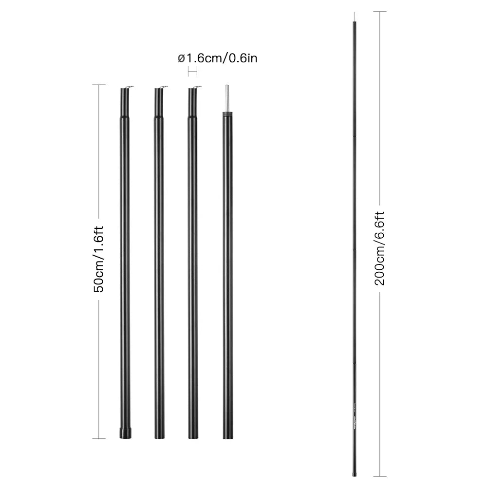 2 PCS/Set Outdoor Tent Canopy Poles Support Rods Awning Frames Accessories J82599
