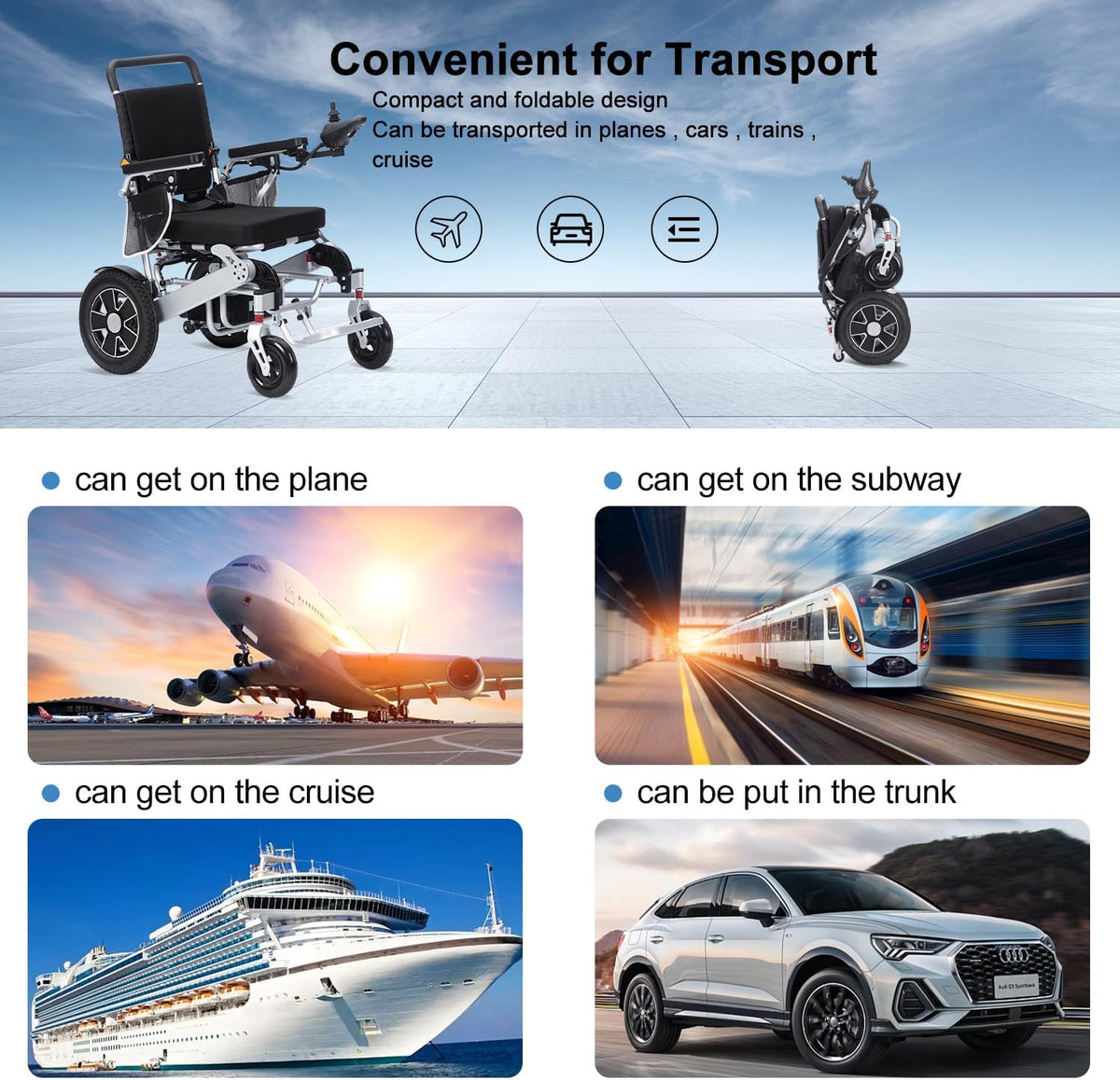 Lightweight Foldable All Terrain Electric Wheelchair Q9931