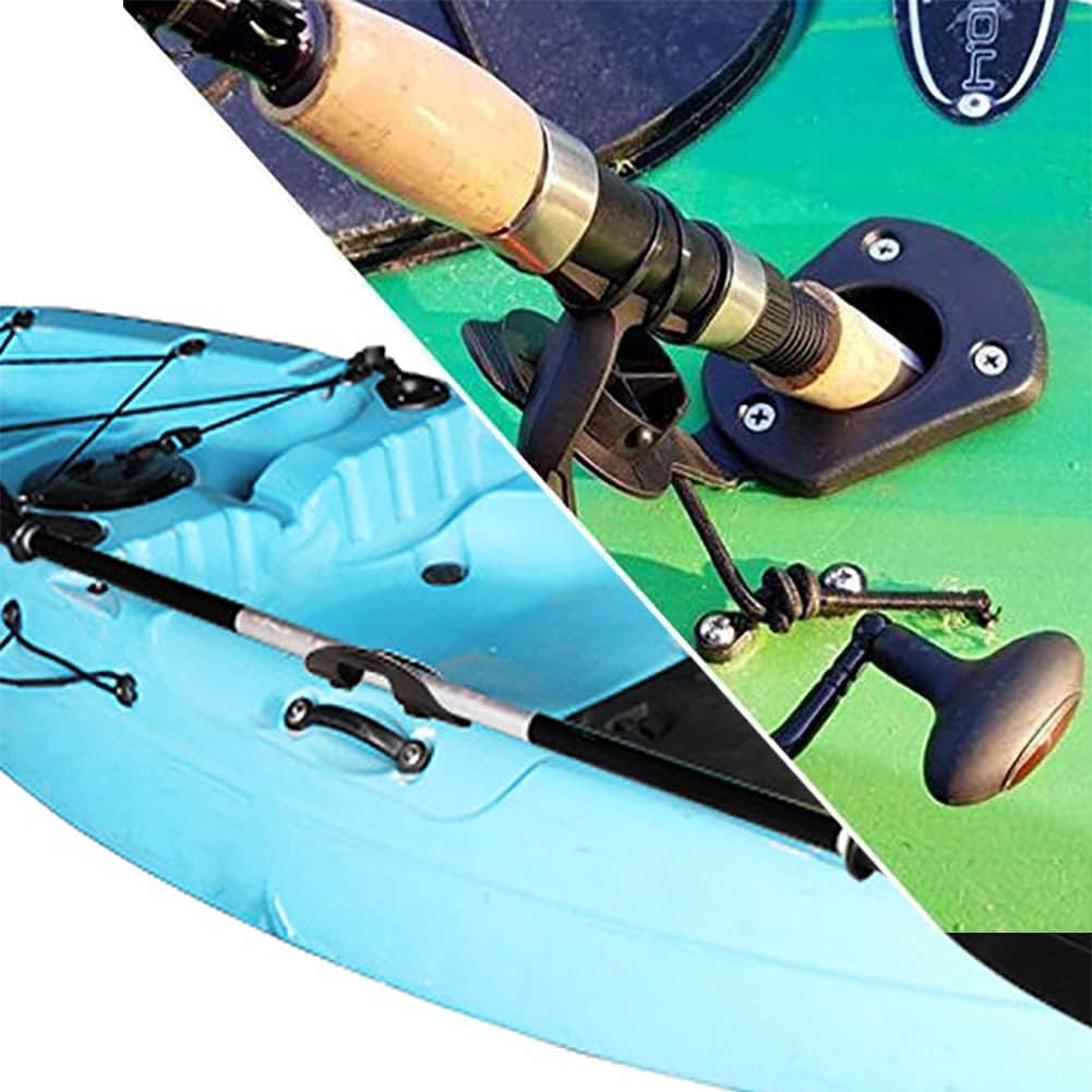 6 Pieces Fishing Rod Holders with Cap Cover and Paddle Holder Clips with Screws F953