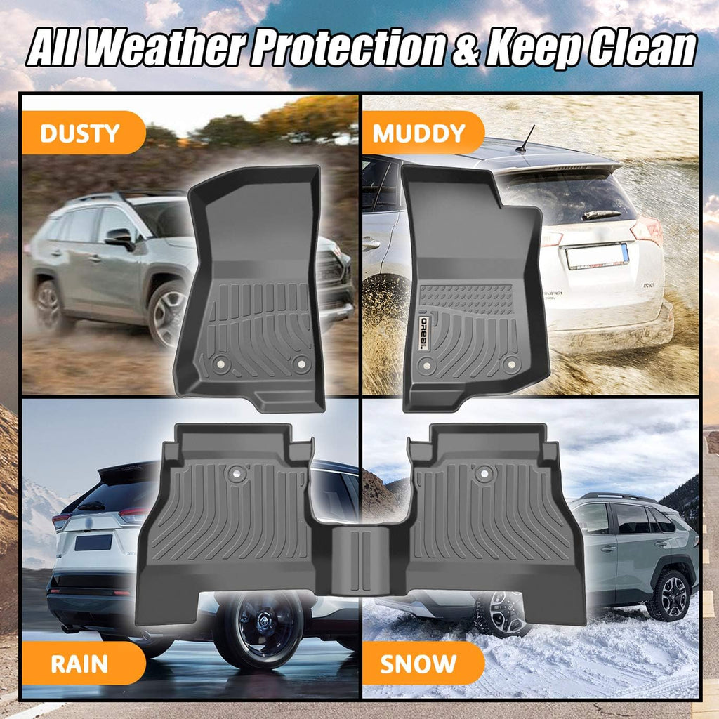 Black Floor Mats Liners Front Rear Carpet N67547