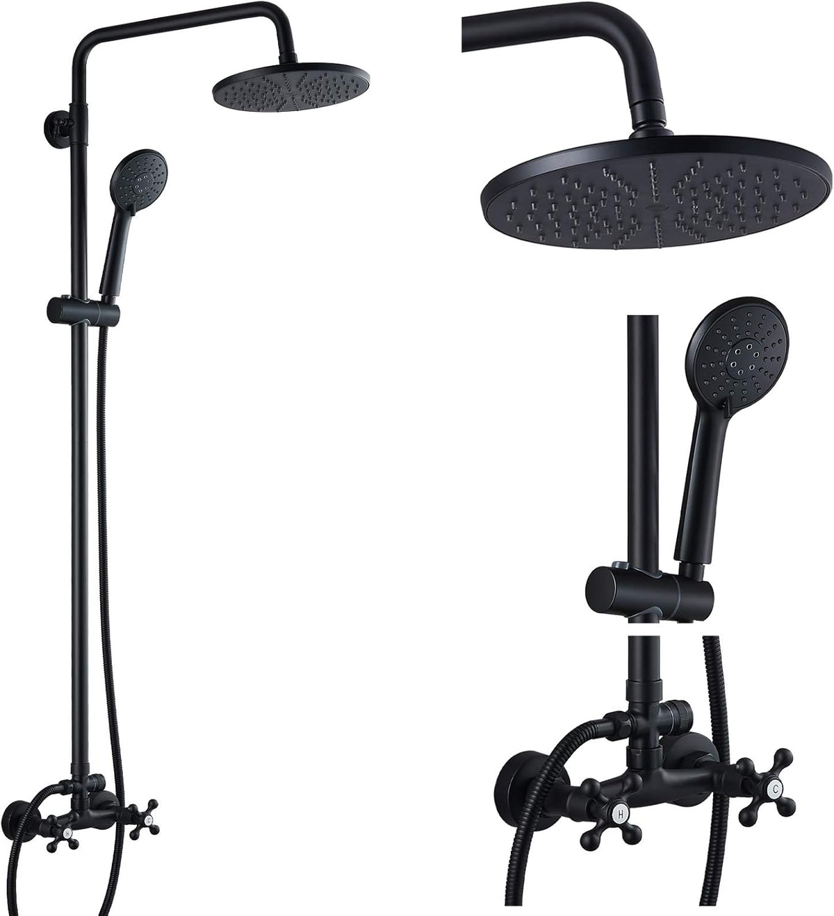 8 Inch Rainfall Shower Head with Handheld Spray Combo Set C133016
