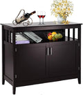 White Free Standing Sideboard Cabinet with 2 Level Cabinets and Open Shelf O14800