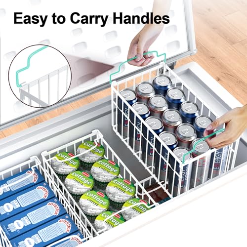 4 Pack Stackable Black Freezer Organizer Bins with Handles I871