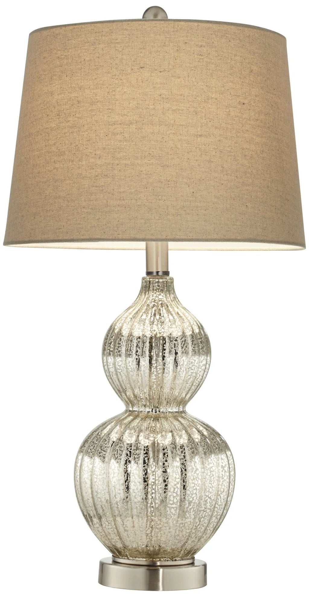 25" High Set of 2 Fluted Mercury Glass Table Lamps A849