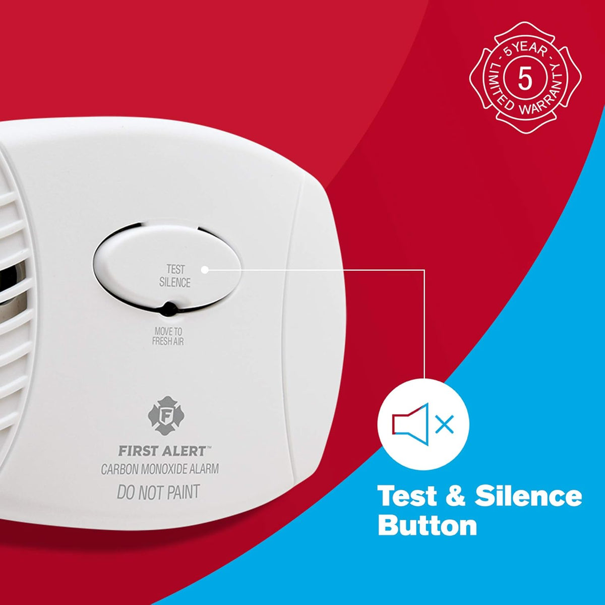 Carbon Monoxide Detector, Battery Operated, White, 3-Pack U992635