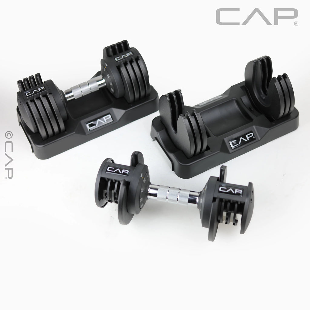 25 lb Adjustable Dumbbell Set, Pair, Black J339412