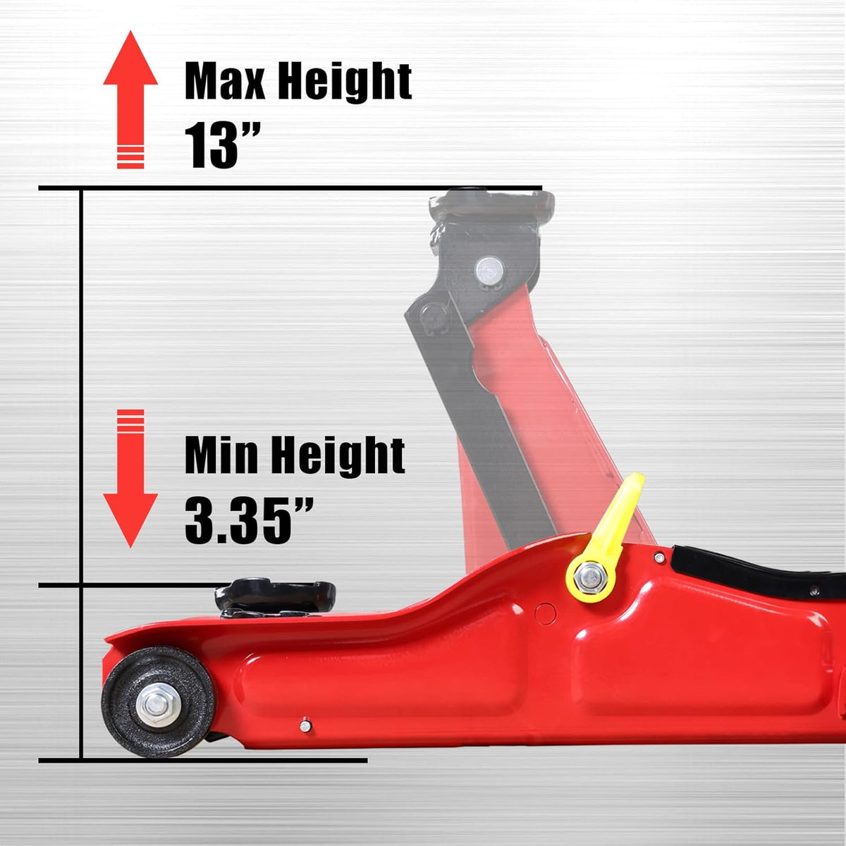 Hydraulic Floor Jack 2 Ton 4,400 Lbs Low Profile Red I34413