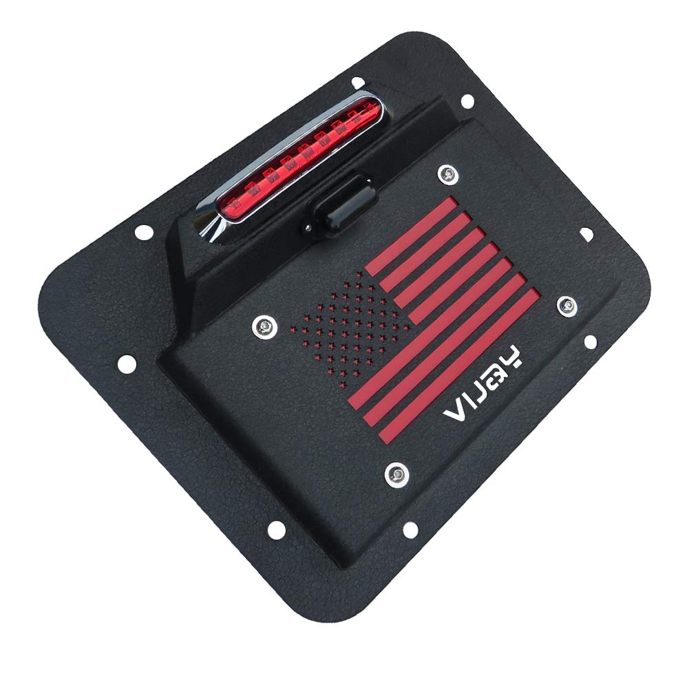 Spare Tire Delete License Plate Relocation Kit with Plate Light and Third Brake Light for Wrangler JK JKU Pack of 2 T136512