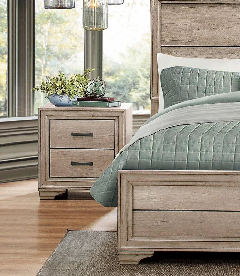 3pc California King Size Bed and Two Nightstands Bedroom Set E31487