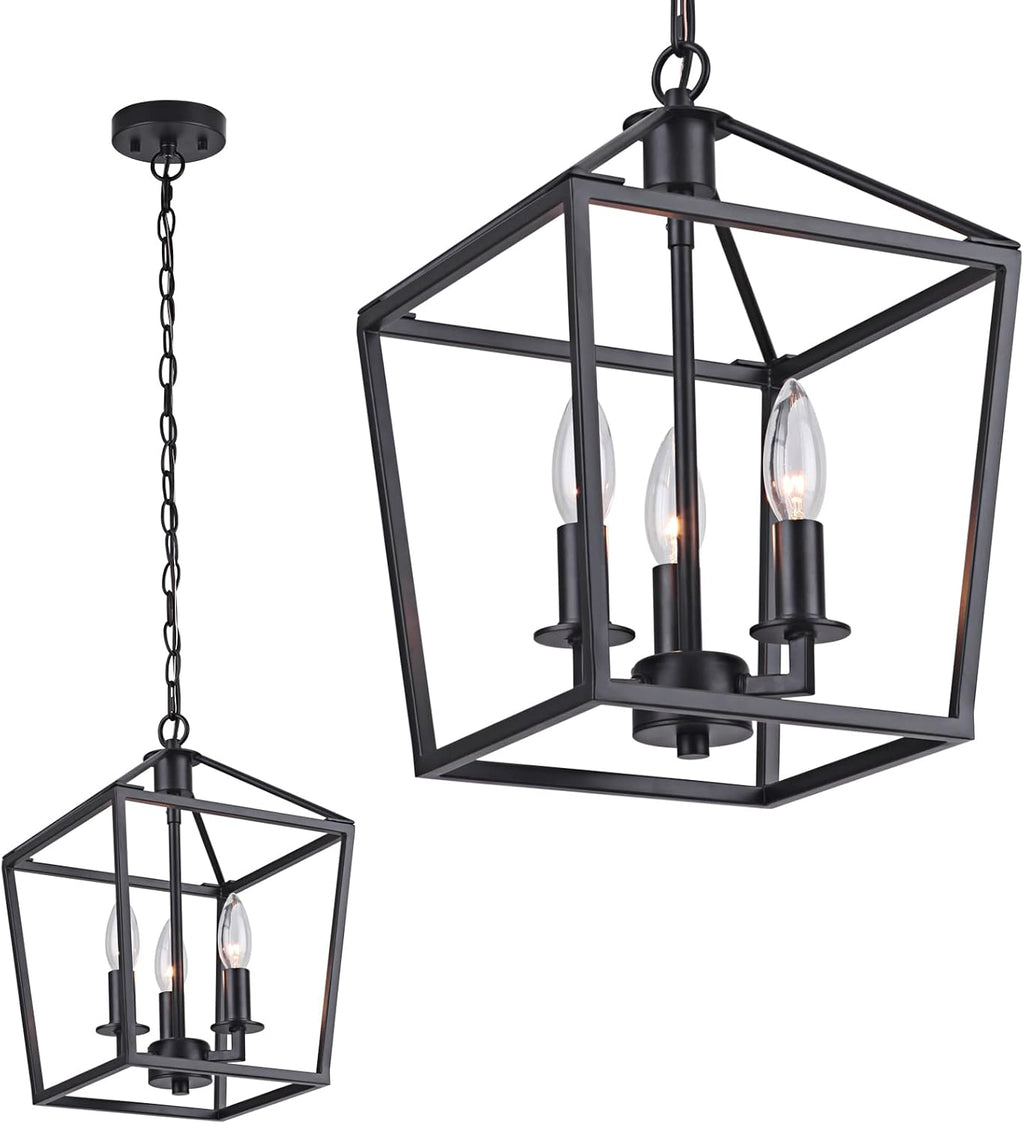 3-Light Industrial Metal Lantern Pendant Light Q629763