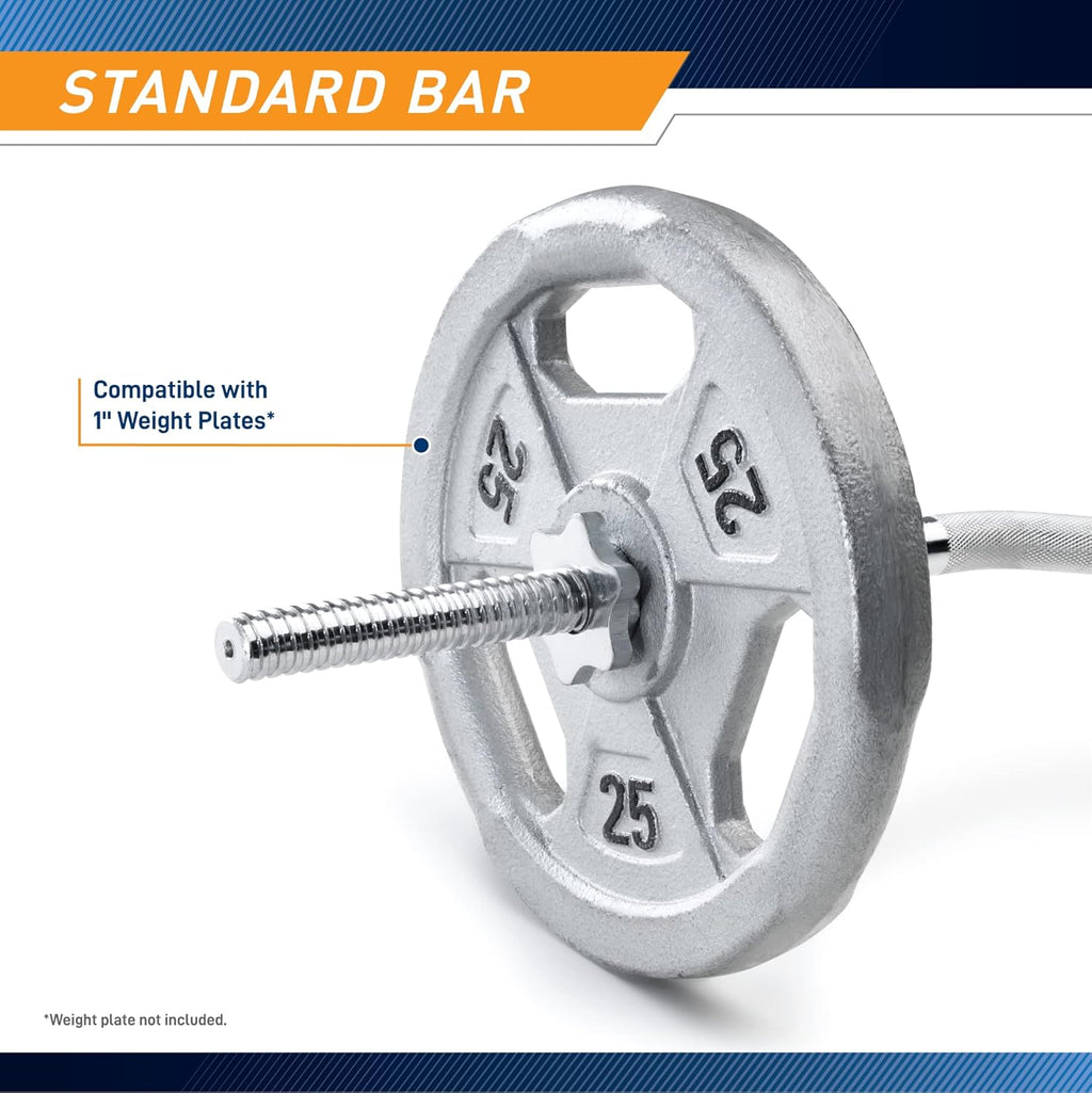Chrome Steel Curl Bar with Collars Pack of 2 K960994