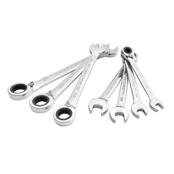 7 PC SAE Reversible Ratcheting Wrench Set Y552