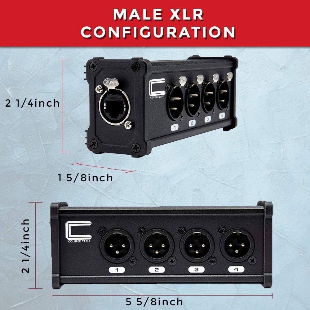 4 Channel XLR to Ethercon Cat6 Network Snake U151