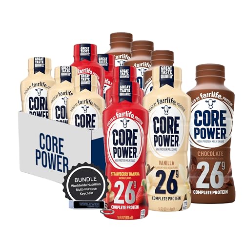 Chocolate Protein Milk Shakes, 14 Fl Oz (Pack of 12) and Key Chain G181