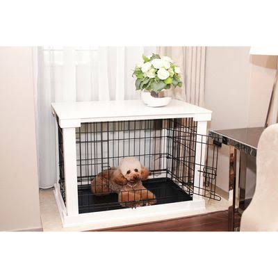 Small Grey Pet Crate End Table B896