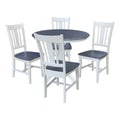 Round Pedestal Wood Dining Table with 4 Chairs M605