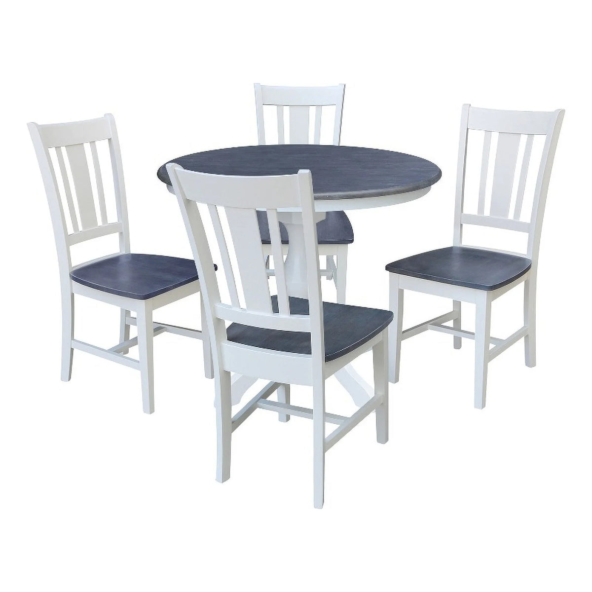 Round Pedestal Wood Dining Table with 4 Chairs M605
