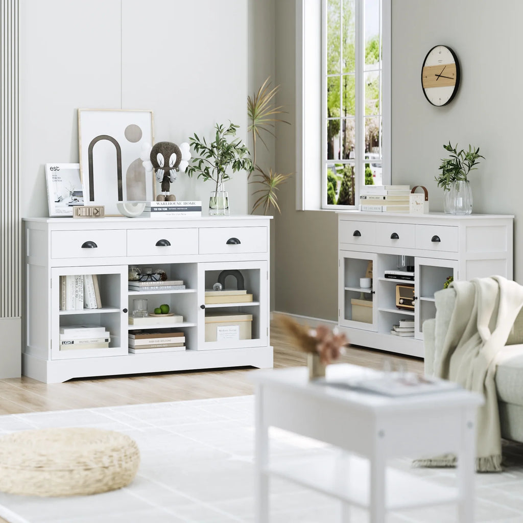 White 3 Drawer Sideboard Buffet D470