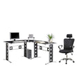2PC Office Set with Chair and L Shape Computer Desk in Black I326340