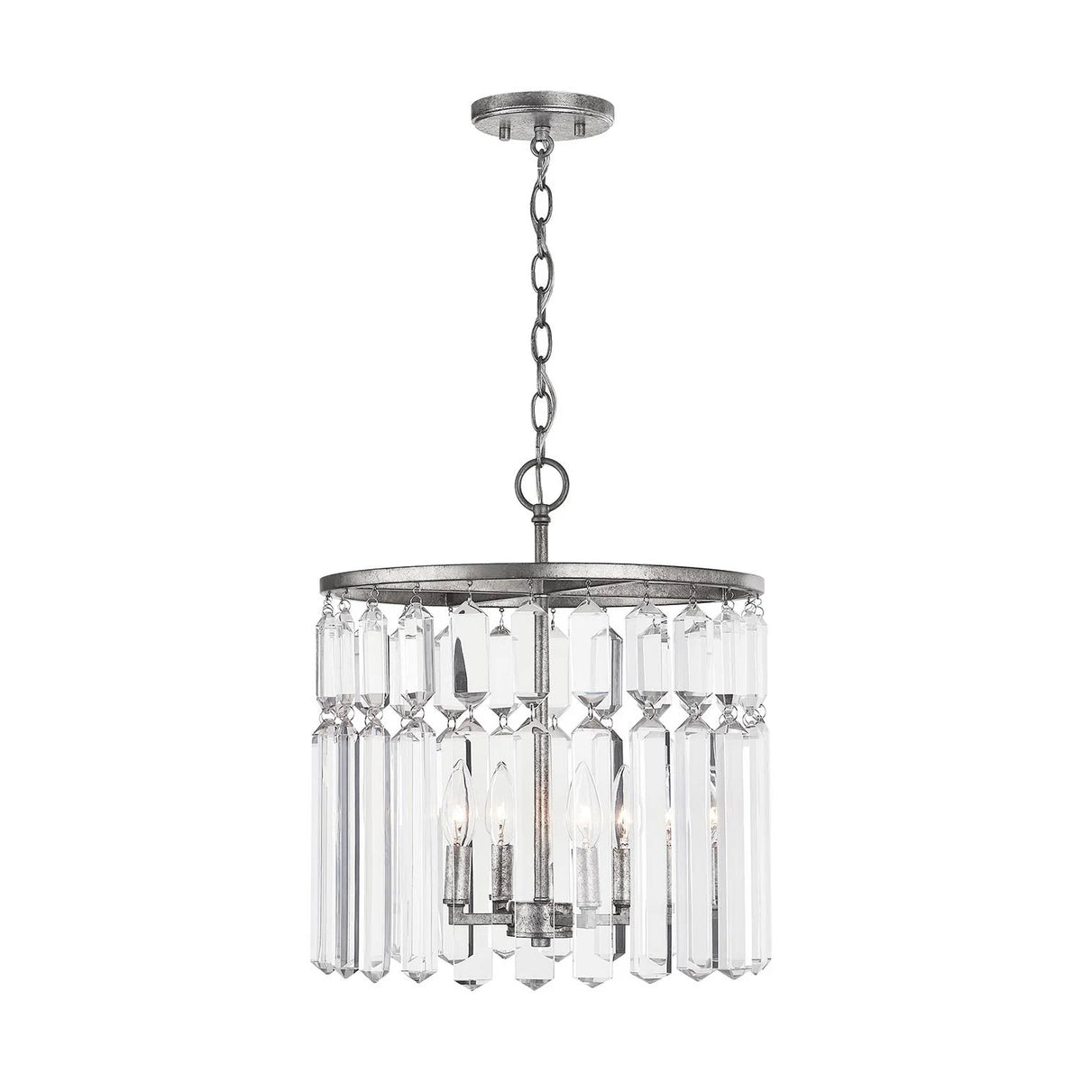 Antique Silver Semi Flush Mount Light X505